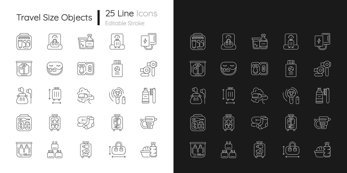 Tourism and travel icons bundle