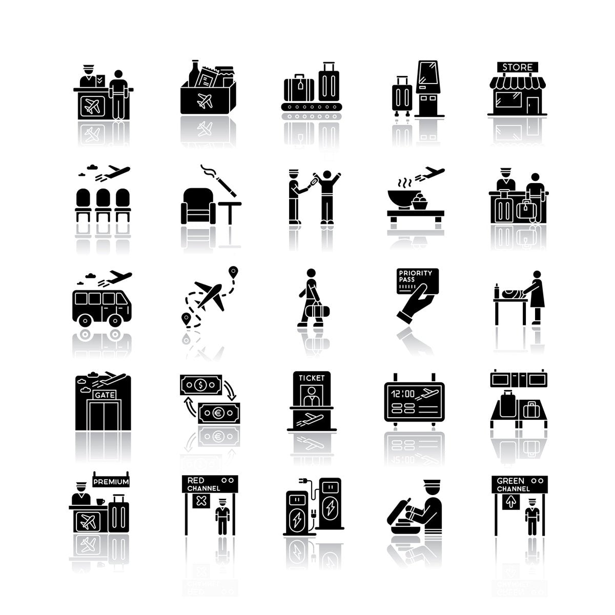 Tourism and travel icons bundle