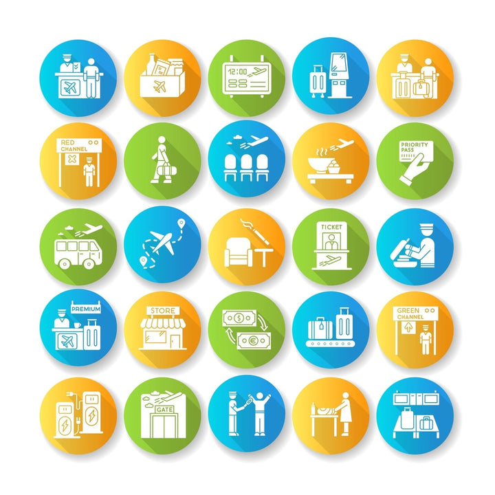 Tourism and travel icons bundle