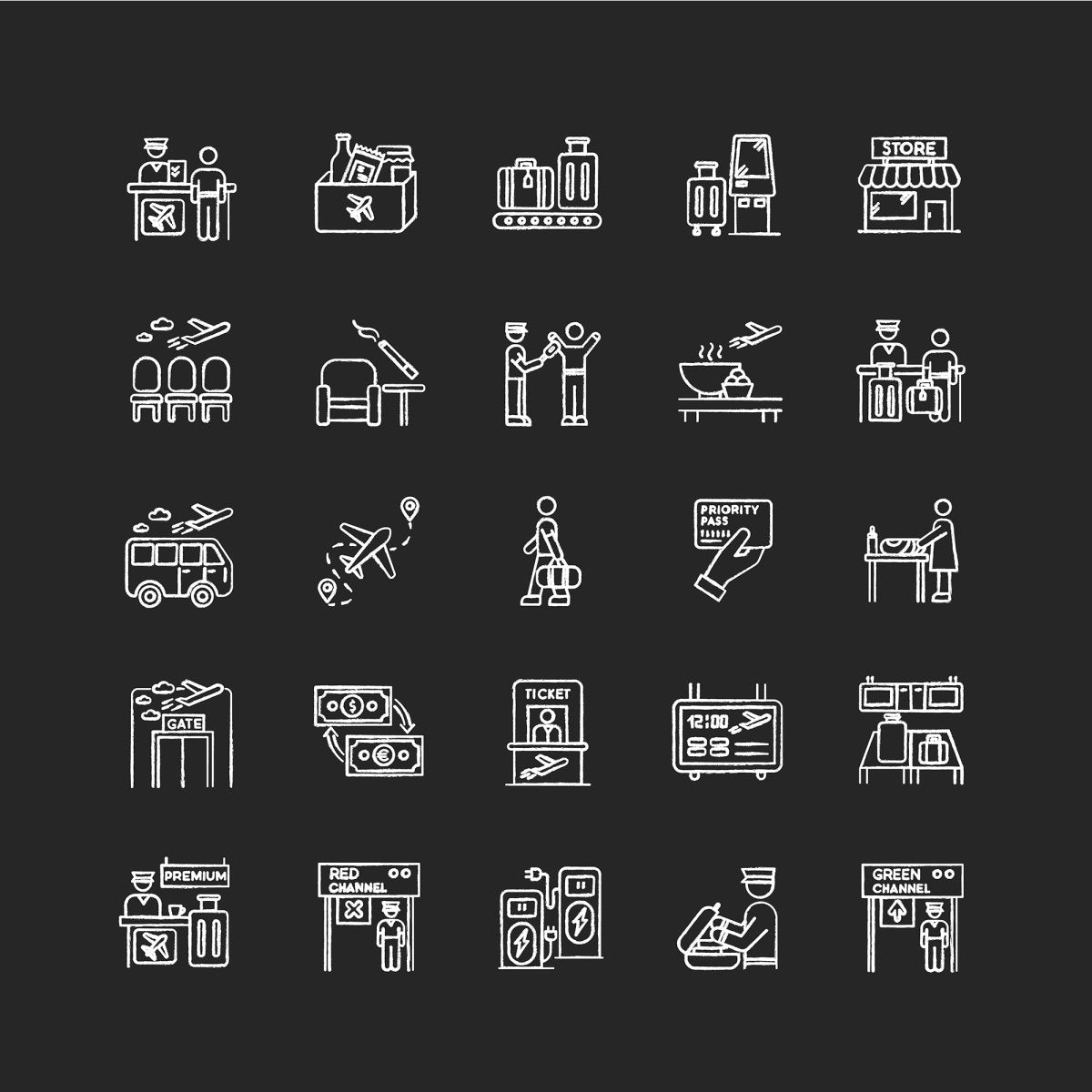 Tourism and travel icons bundle