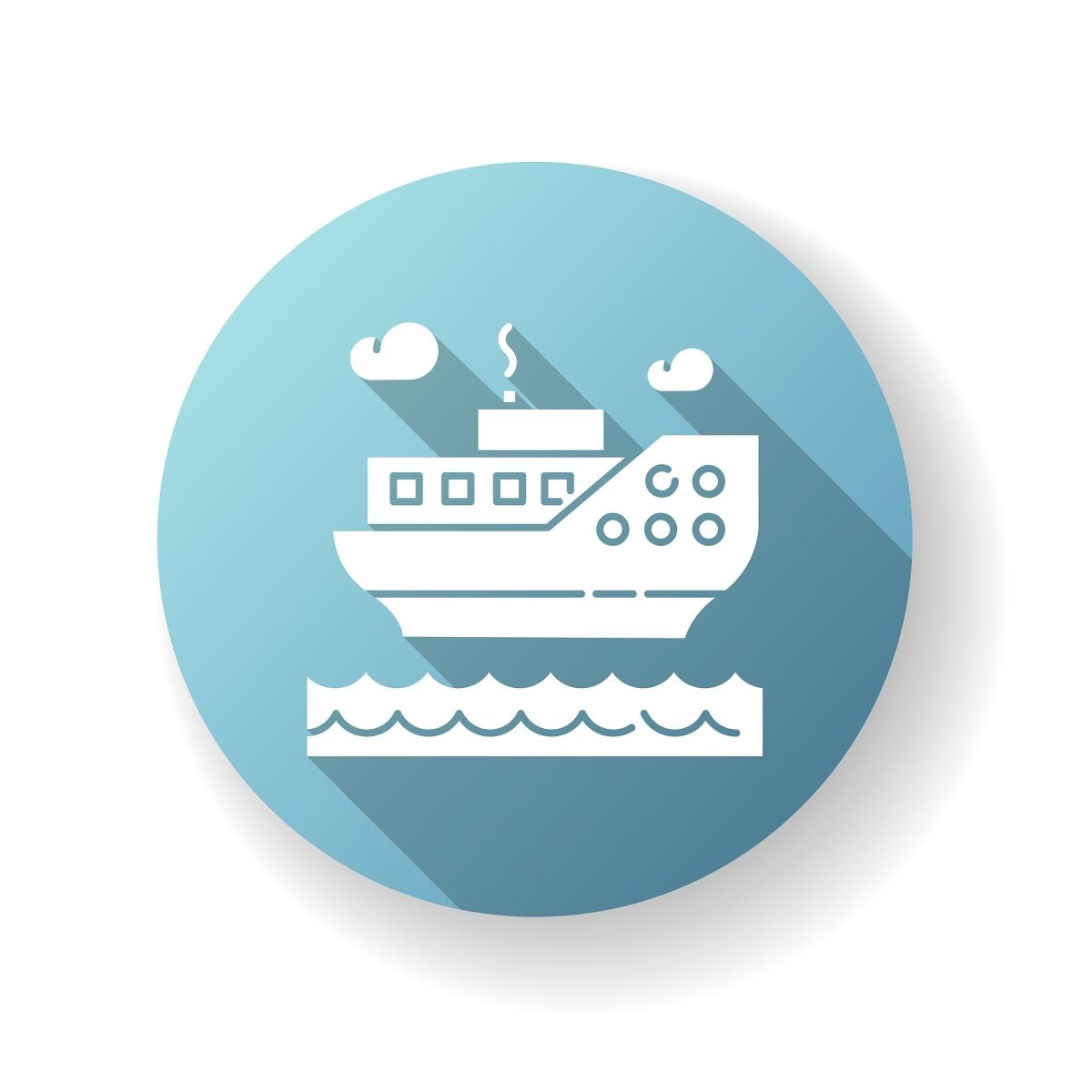 Tourism flat design long shadow glyph icons set