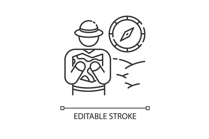 Tourism pixel perfect linear icons set