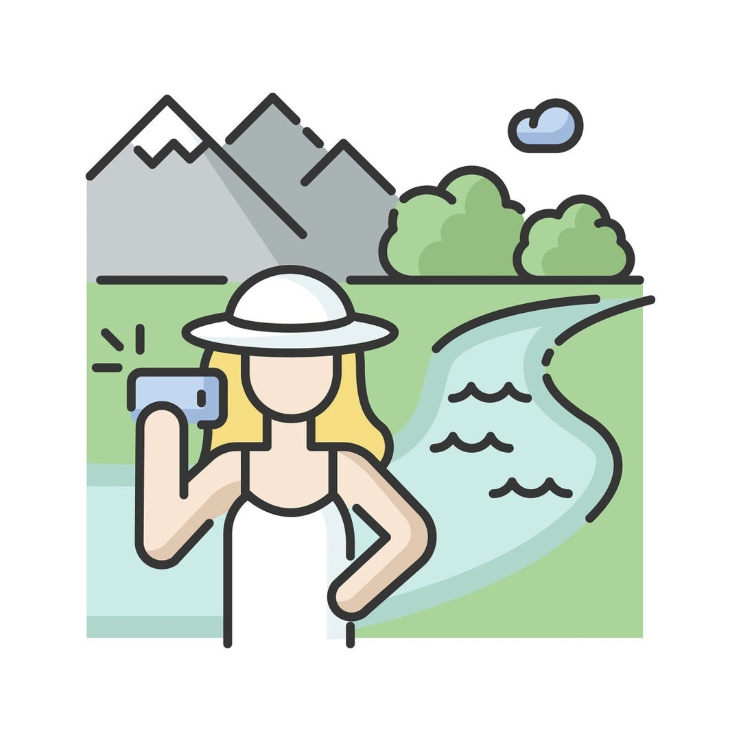 Tourism RGB color icons set