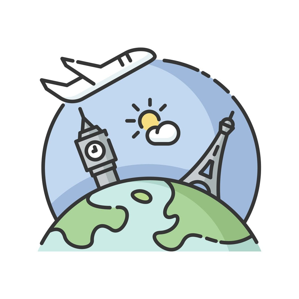 Tourism RGB color icons set