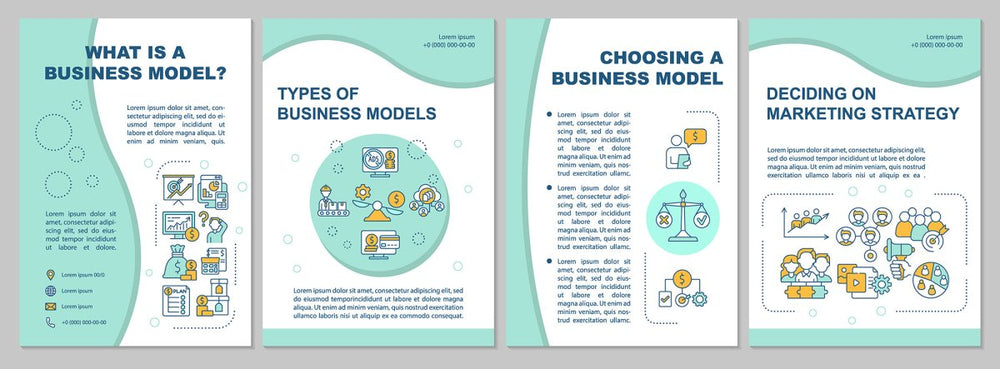 Traditional business model mint brochure template bundle