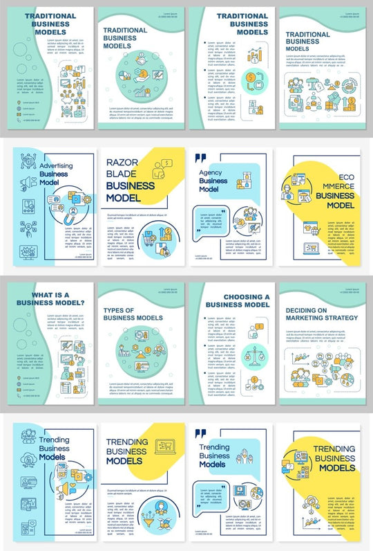 Traditional business model mint brochure template bundle