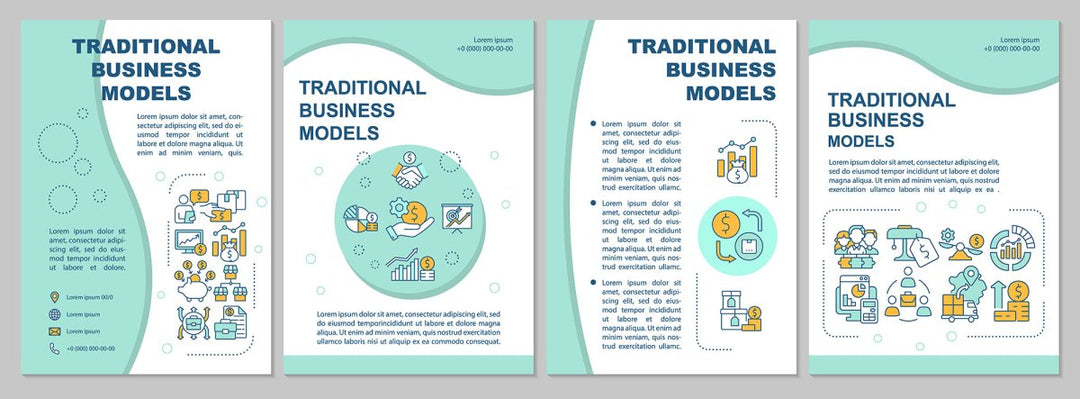 Traditional business model mint brochure template bundle