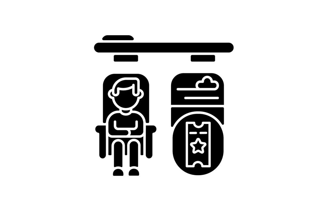Train services black glyph icons set