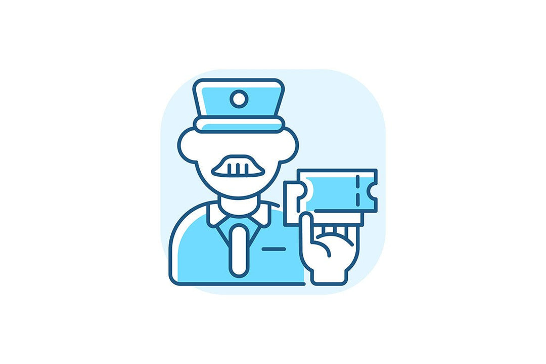Train services blue RGB color icons set