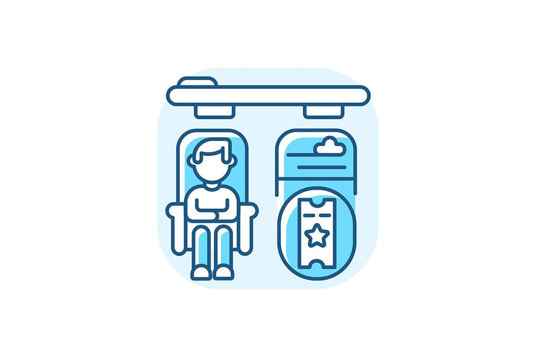 Train services blue RGB color icons set