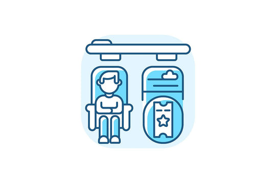 Train services blue RGB color icons set