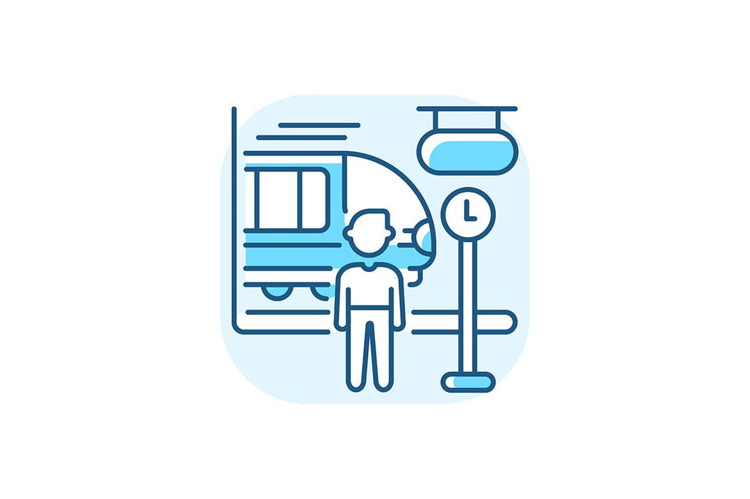 Train services blue RGB color icons set