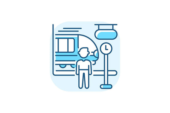 Train services blue RGB color icons set