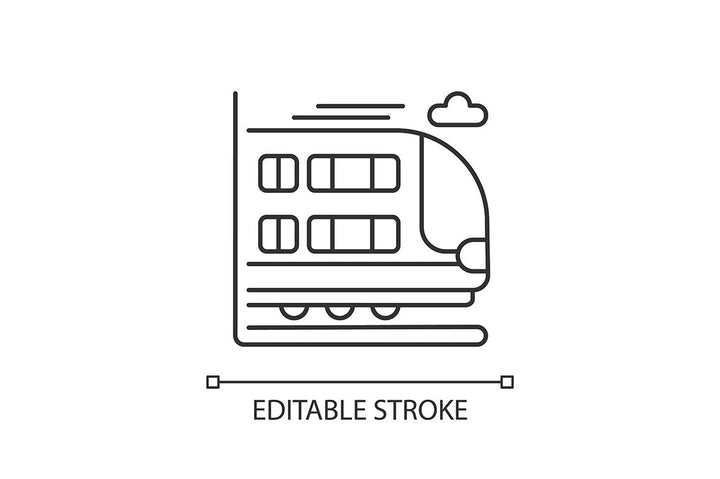 Train services linear icons set