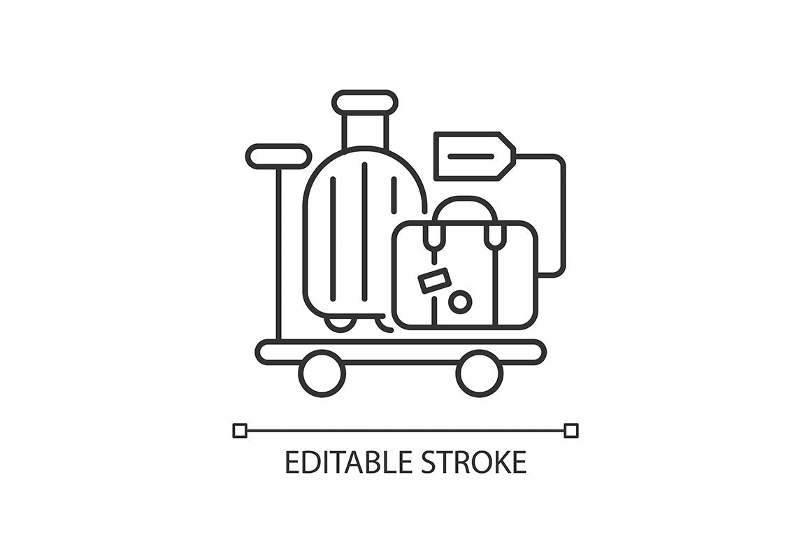 Train services linear icons set