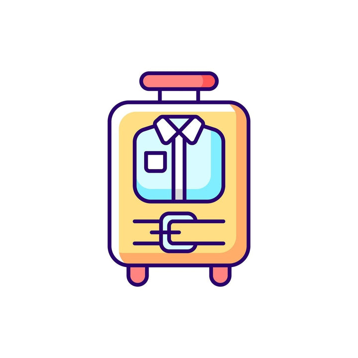 Travel size objects RGB color icons set
