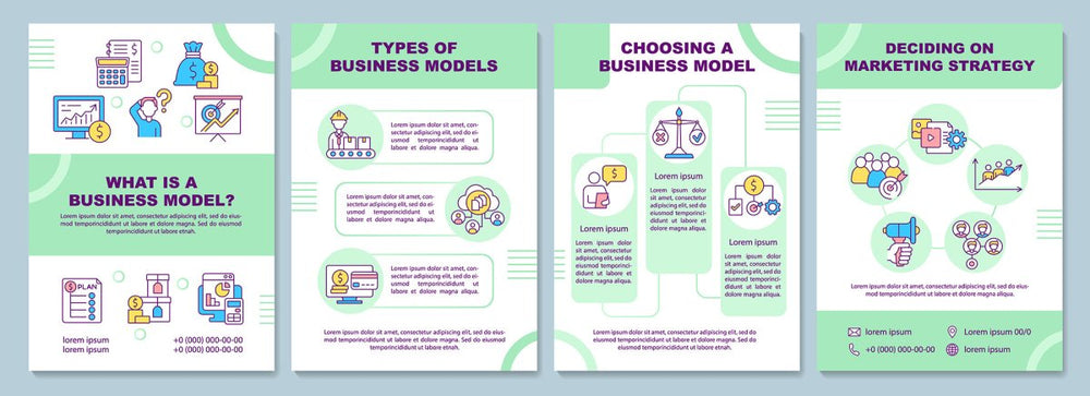 Trending business models brochure template bundle