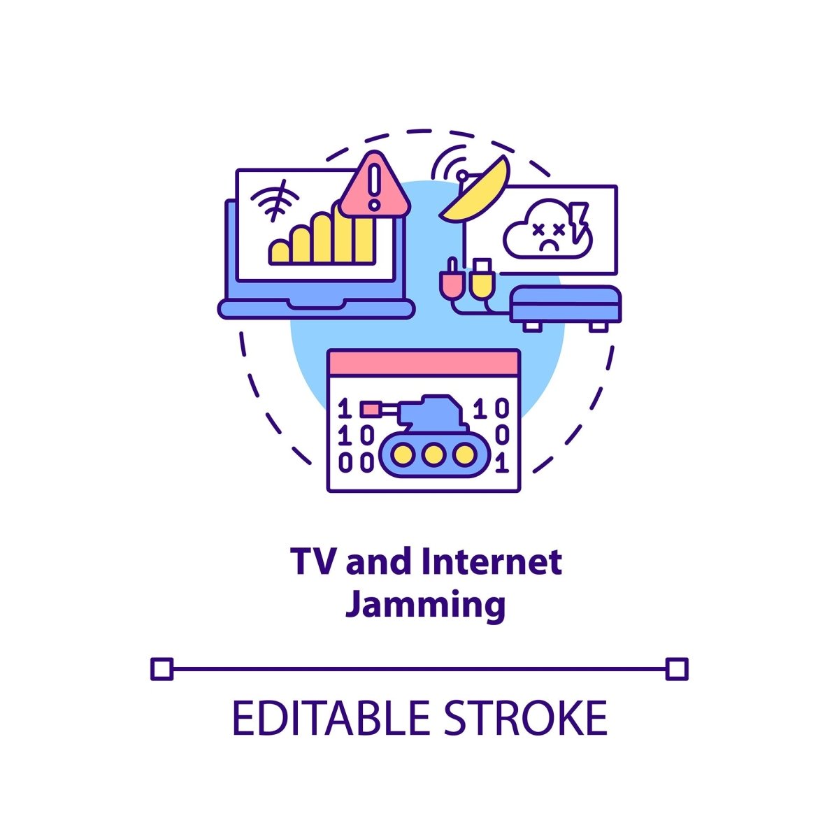 TV and internet jamming concept icon