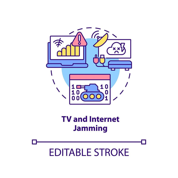 TV and internet jamming concept icon