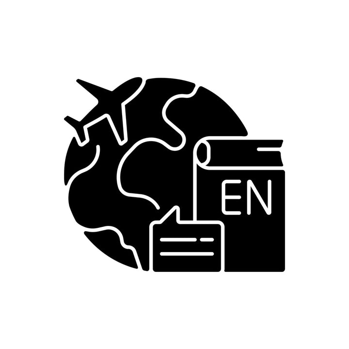 Types of travel black glyph icons set on white space