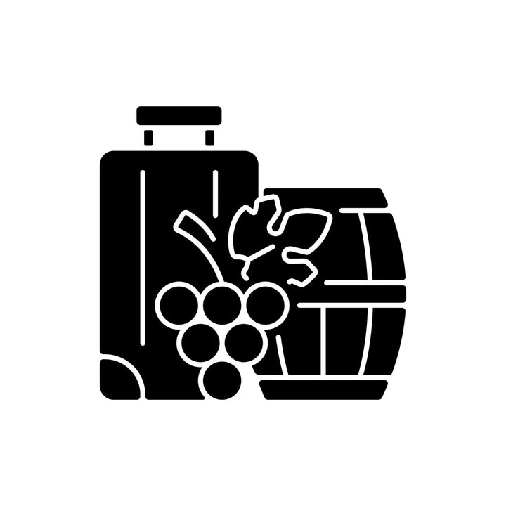 Types of travel black glyph icons set on white space