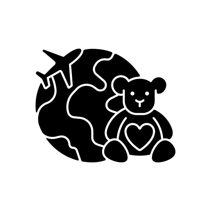 Types of travel black glyph icons set on white space
