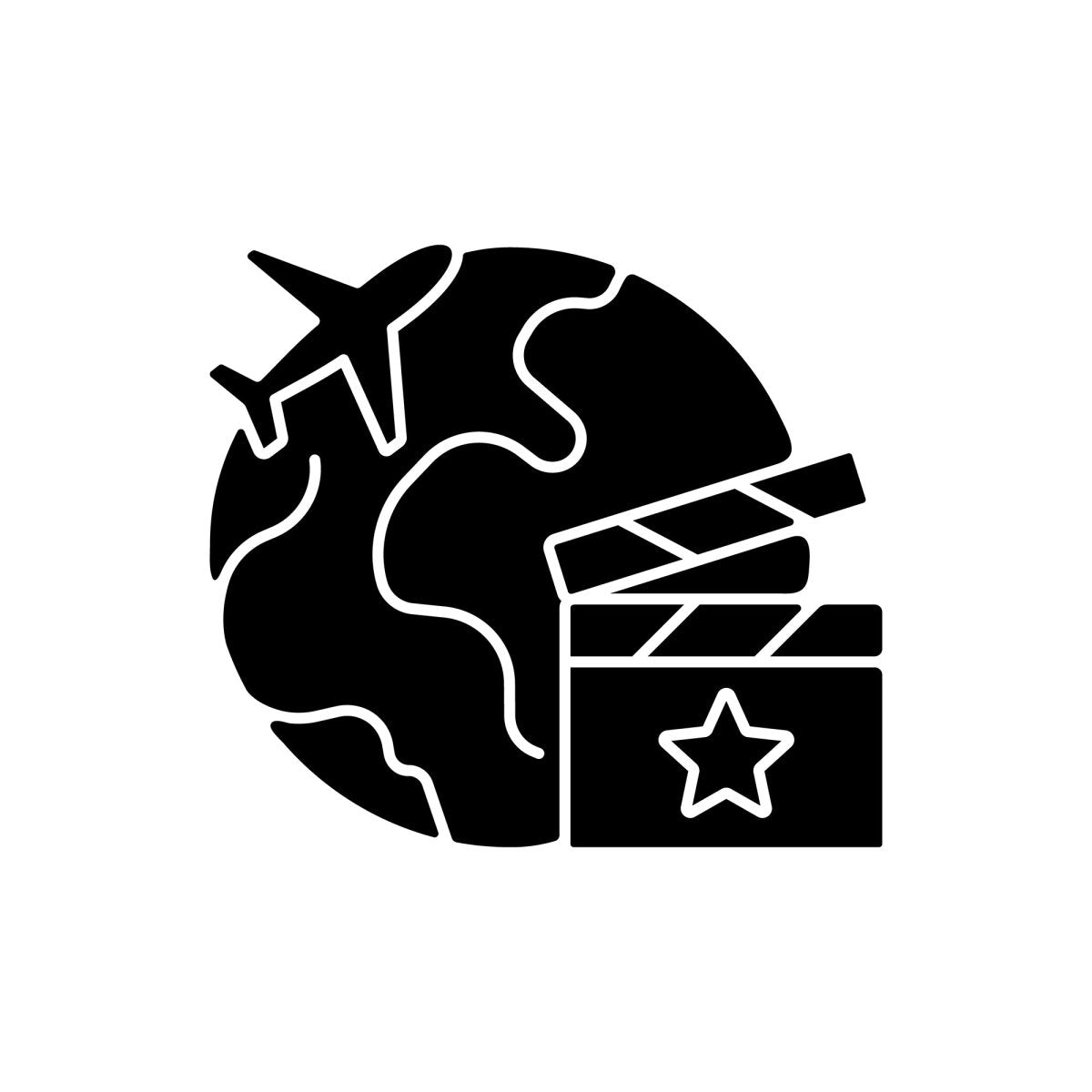Types of travel black glyph icons set on white space