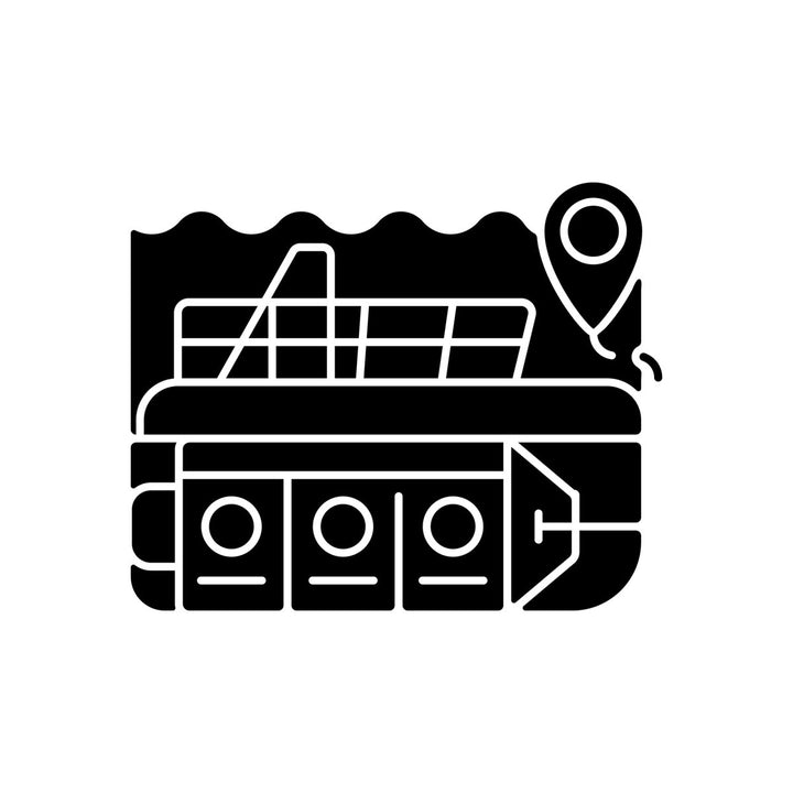 Types of travel black glyph icons set on white space