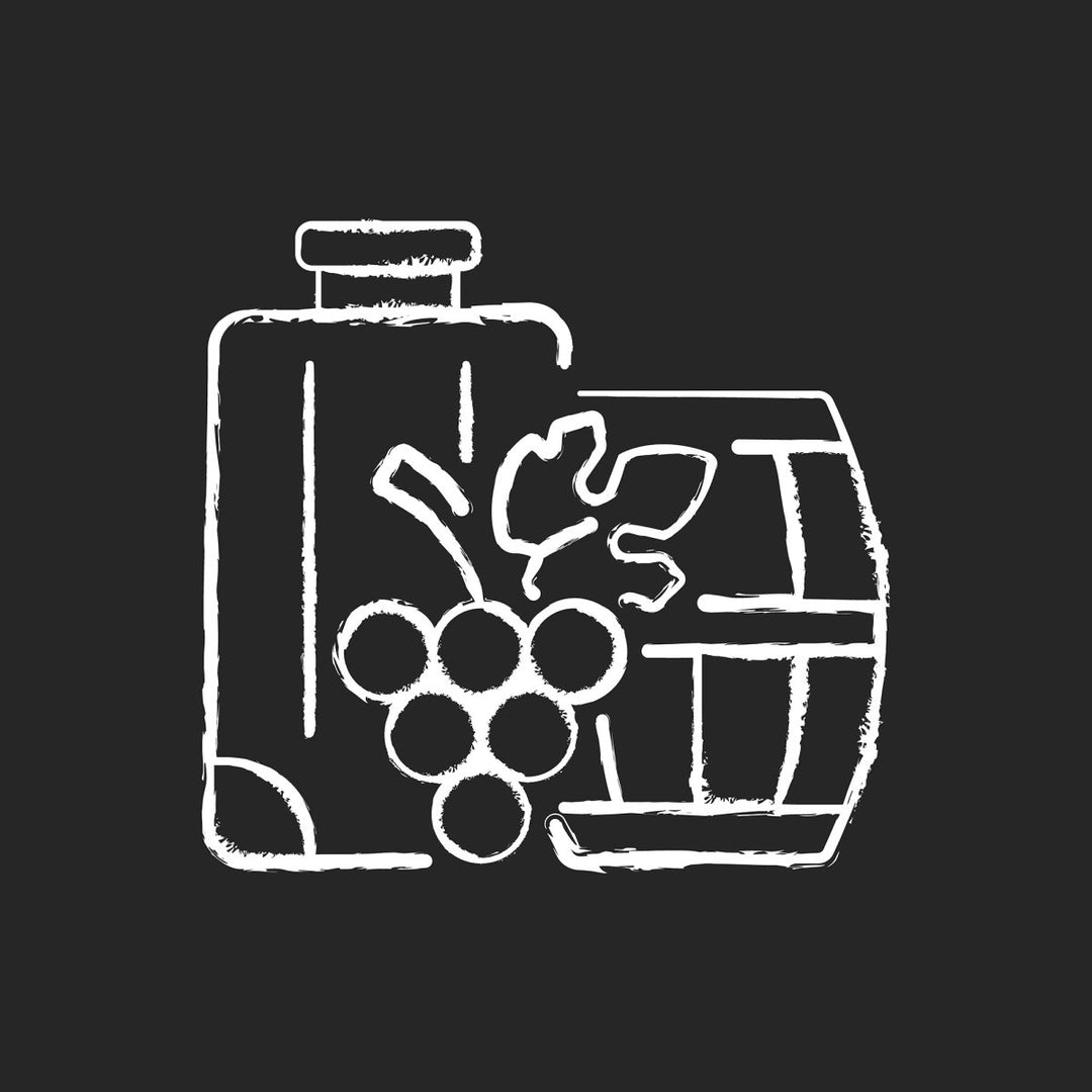 Types of travel chalk white icons set on dark background