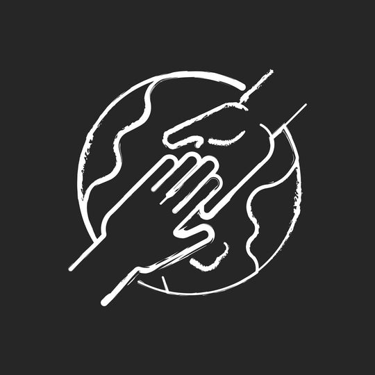 Types of travel chalk white icons set on dark background