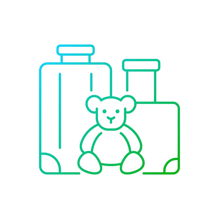 Types of travel gradient linear vector icons set
