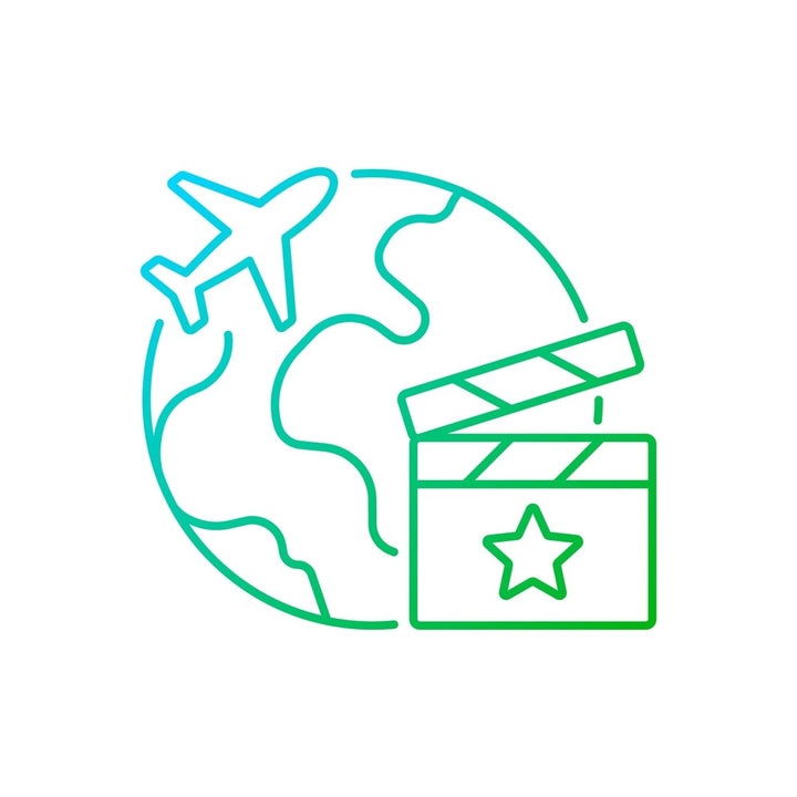 Types of travel gradient linear vector icons set