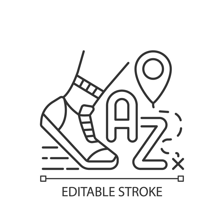 Types of travel linear icons set