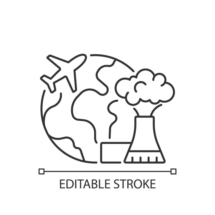 Types of travel linear icons set