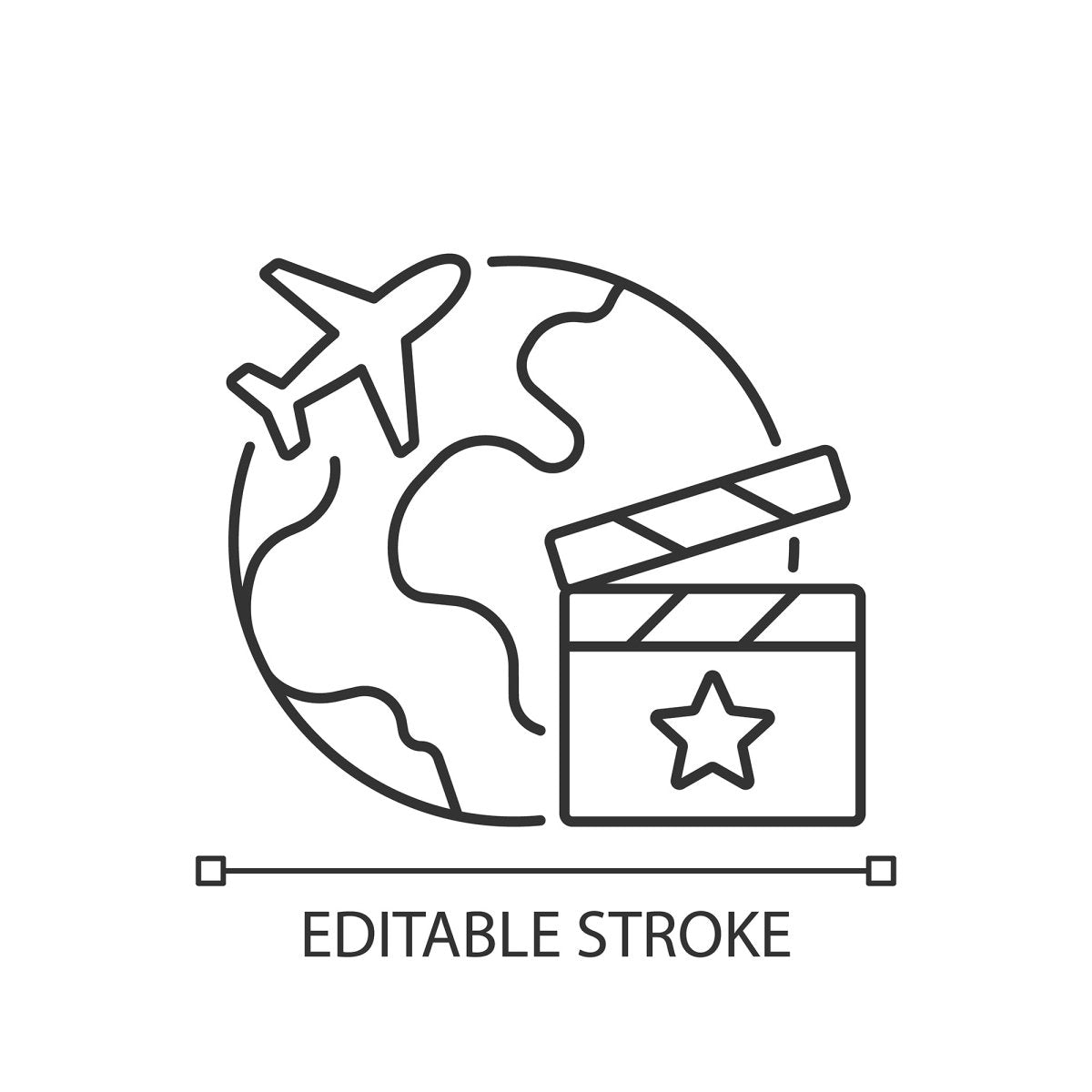 Types of travel linear icons set
