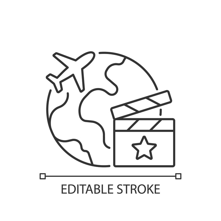 Types of travel linear icons set