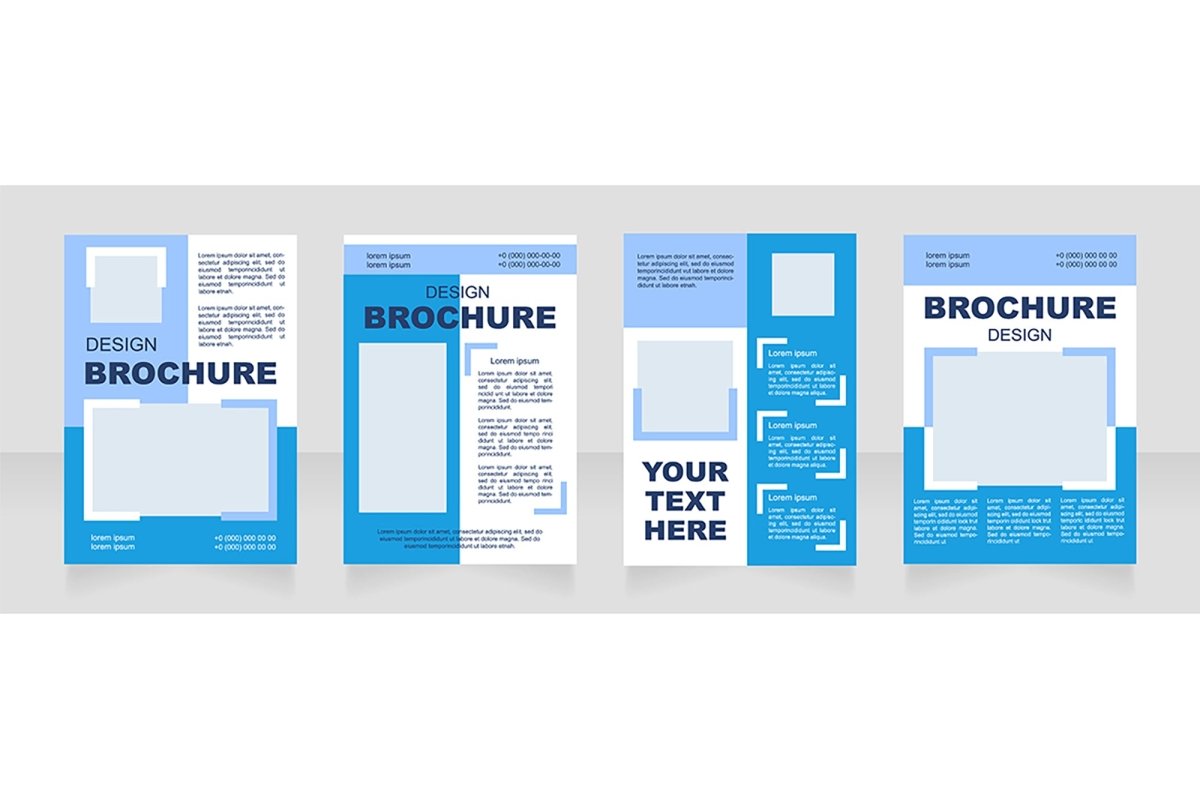 Universal blank brochure layout design template set