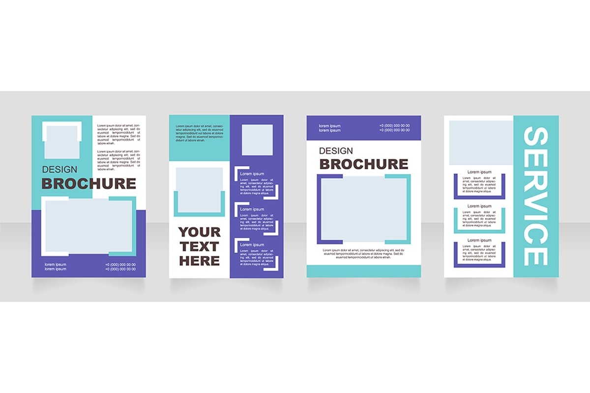 Universal blank brochure layout design template set