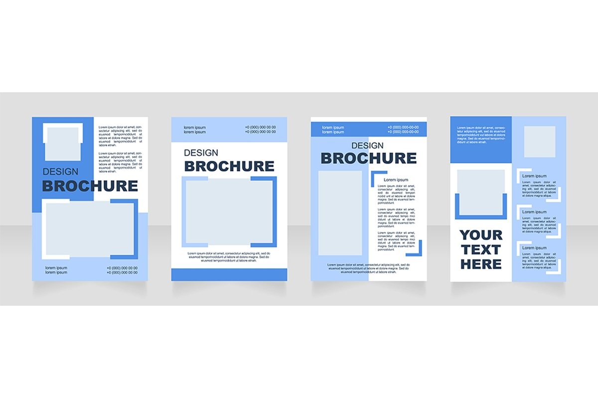 Universal blank brochure layout design template set