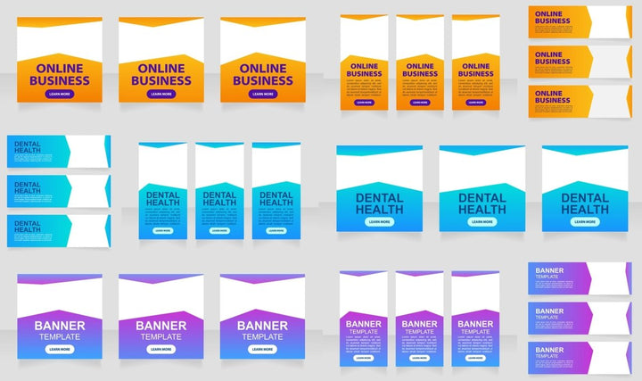 Universal web banner design template bundle