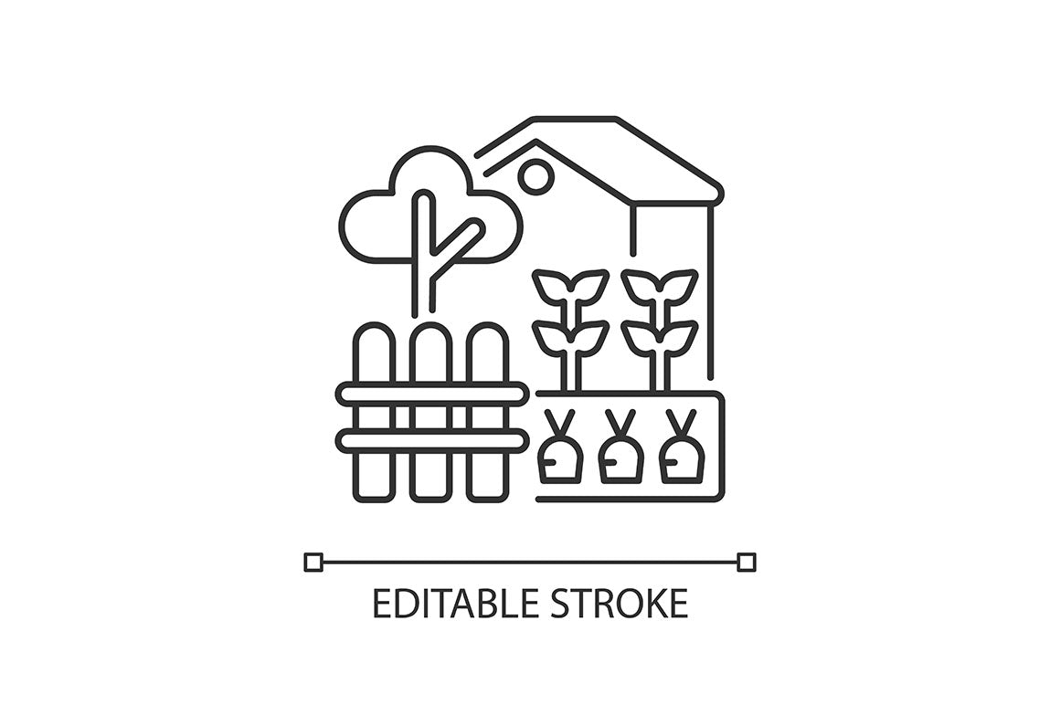 Urban farming linear icons set