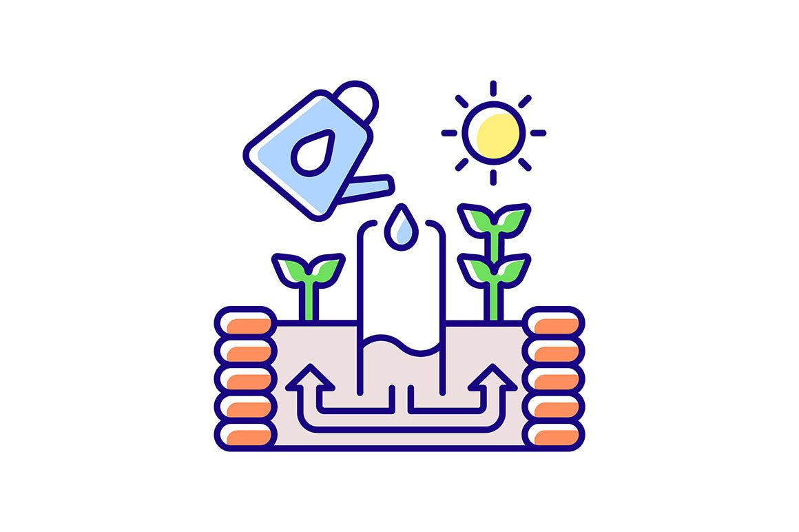 Urban farming RGB color icons set
