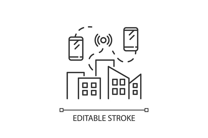 Urban infrastructure pixel perfect linear icons set