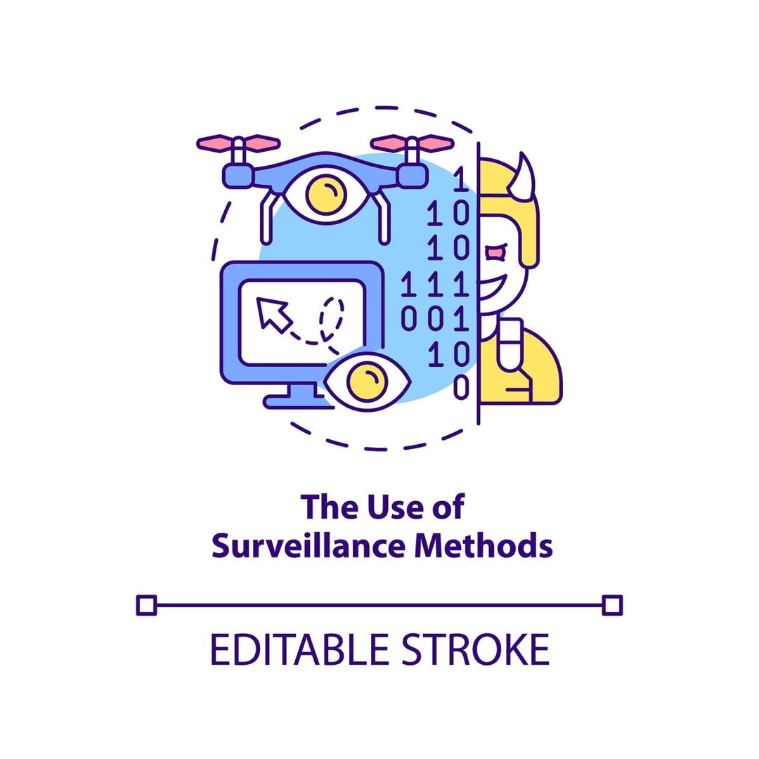 Use of surveillance methods concept icon