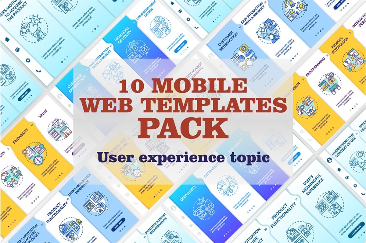 User experience design onboarding vector template