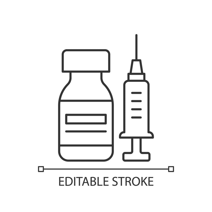 Vaccination and covid passport linear icons set