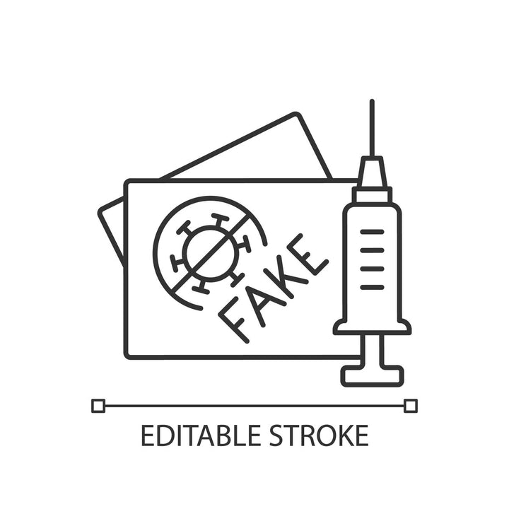 Vaccination and covid passport linear icons set