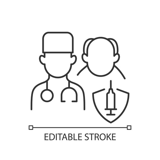Vaccination and covid passport linear icons set