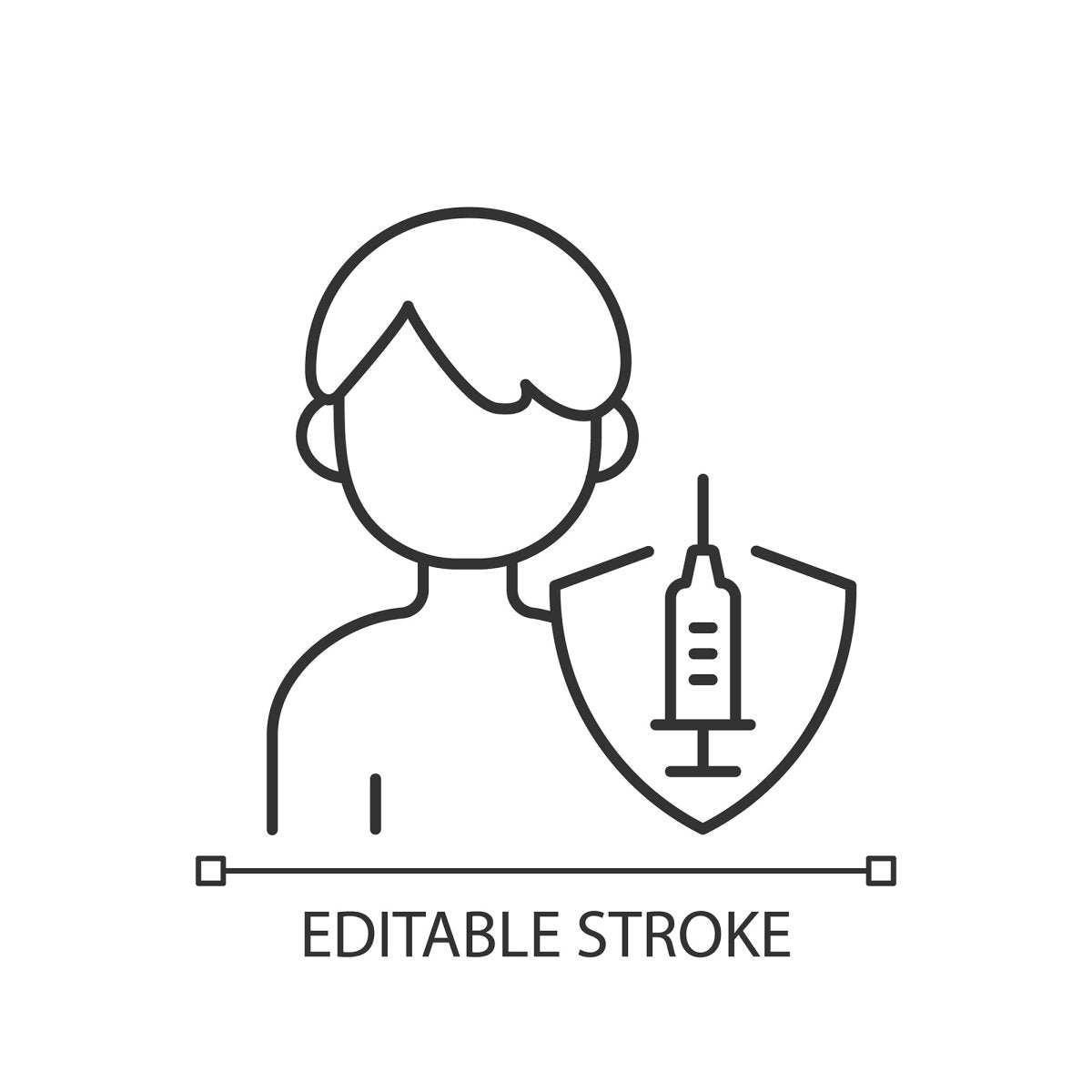 Vaccination and covid passport linear icons set