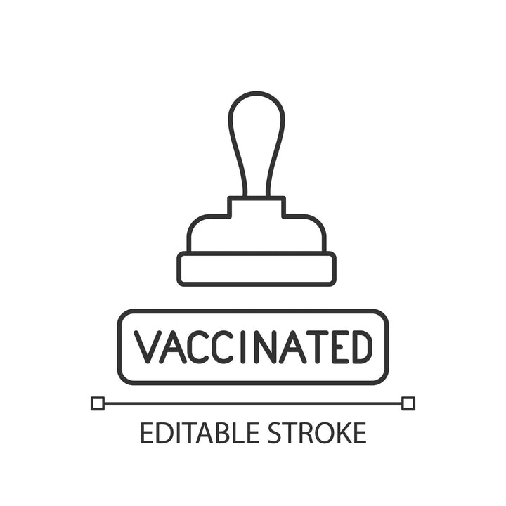 Vaccination and covid passport linear icons set